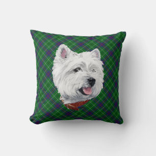 Westie on Tartan PILLOW