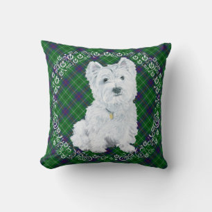 Westie on Tartan PILLOW