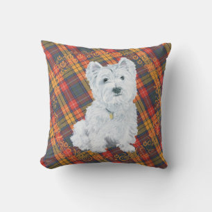 Westie on Tartan PILLOW