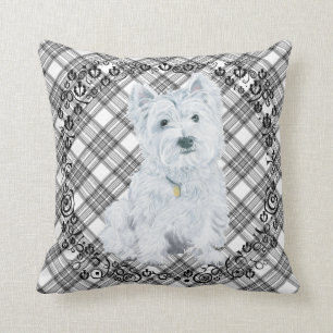 Westie on Tartan PILLOW