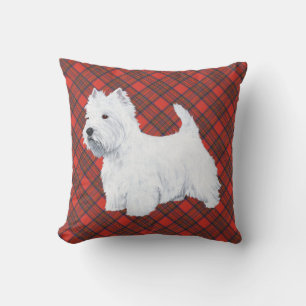 Westie on Tartan PILLOW