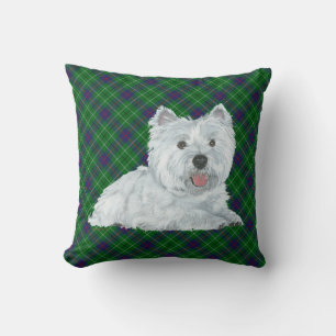Westie on Tartan PILLOW