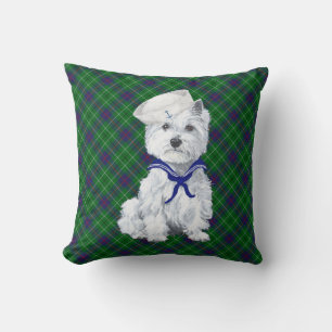Westie on Tartan PILLOW