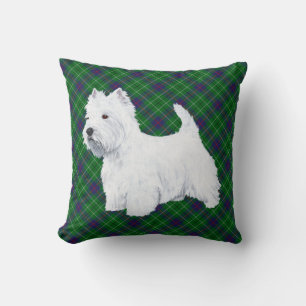 Westie on Tartan PILLOW