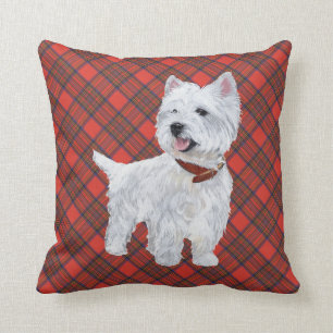 Westie on Tartan PILLOW