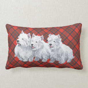 Westie on Tartan PILLOW