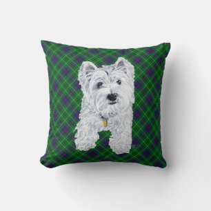 Westie on Tartan PILLOW