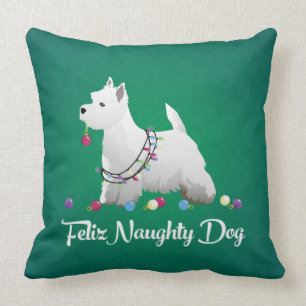 Westie or West Highland Terrier Feliz Naughty Dog Cushion