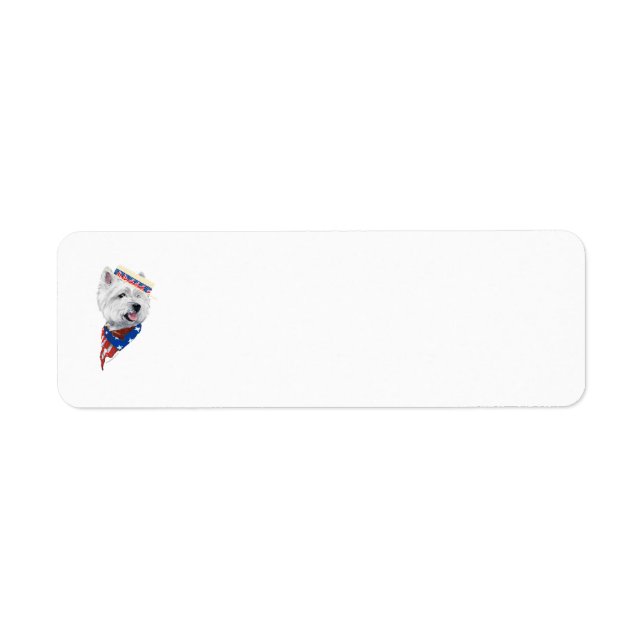 Westie Patriotic Return Address Label (Front)