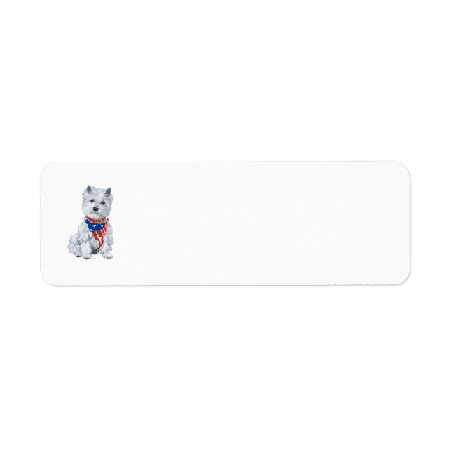 Westie Patriotic Return Address Label (Front)