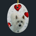 Westie personalised hanging decoration christmas<br><div class="desc">I have created this lovely westie hanging decoration using my westie in the snow photo.  You can personalise the back Please take a look at my other items in my WESTIE categories on my page.</div>