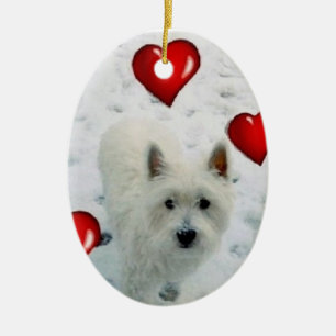 Westie personalised hanging decoration christmas