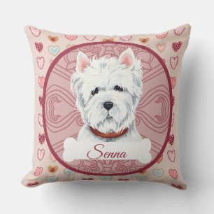 Westie personalize Valentine Pillow