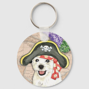 Westie Pirate Key Ring