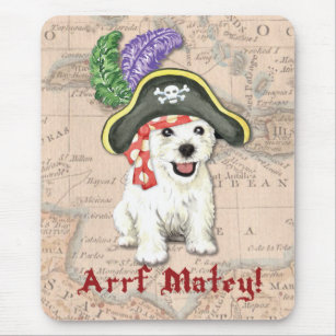 Westie Pirate Mouse Mat
