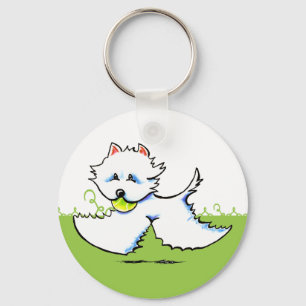 Westie Playtime Off-Leash Art™ Key Ring