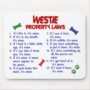 WESTIE Property Laws 2 Mouse Mat
