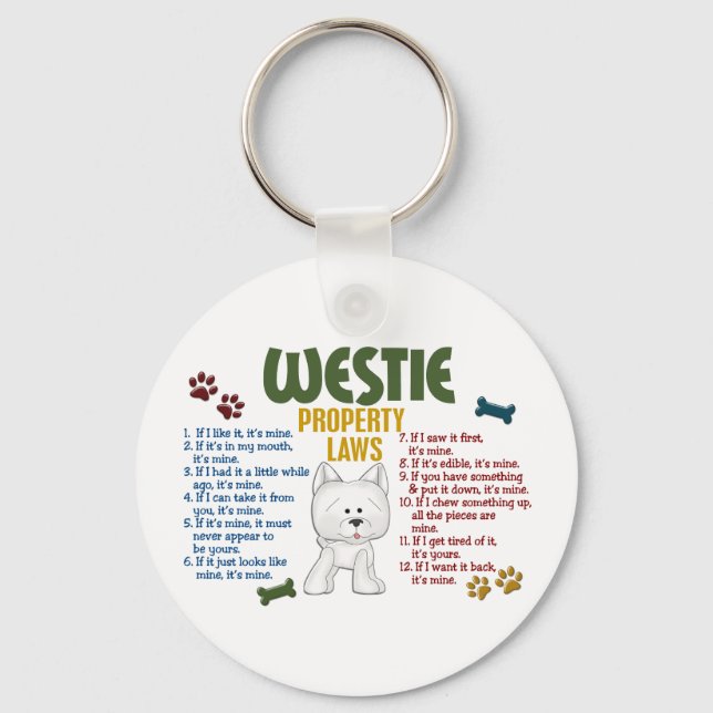 Westie Property Laws 4 Key Ring (Front)