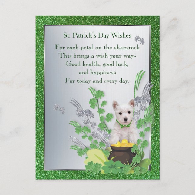 Westie Pup Number One Health Luck Happiness Wishes Postcard (Front)