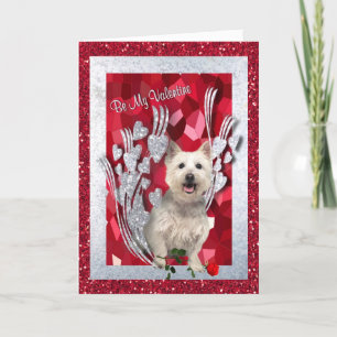 Westie Puppy Be My Valentine GreetingThird Version Holiday Card