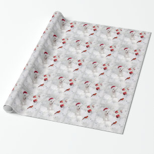 Westie Puppy Christmas Gift Wrap - Version Two