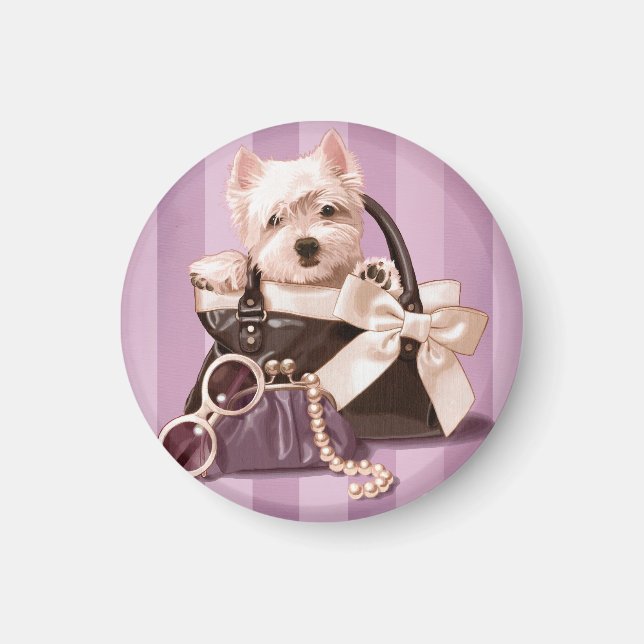 Westie puppy in Handbag Magnet (Front)
