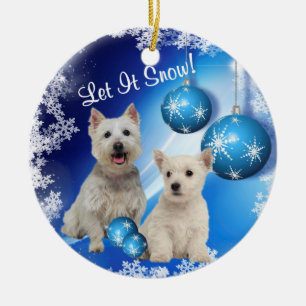 Westie Puppy Let It Snow! Ornament
