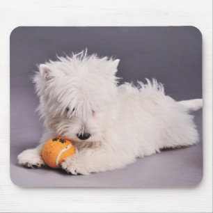 westie puppy mouse mat