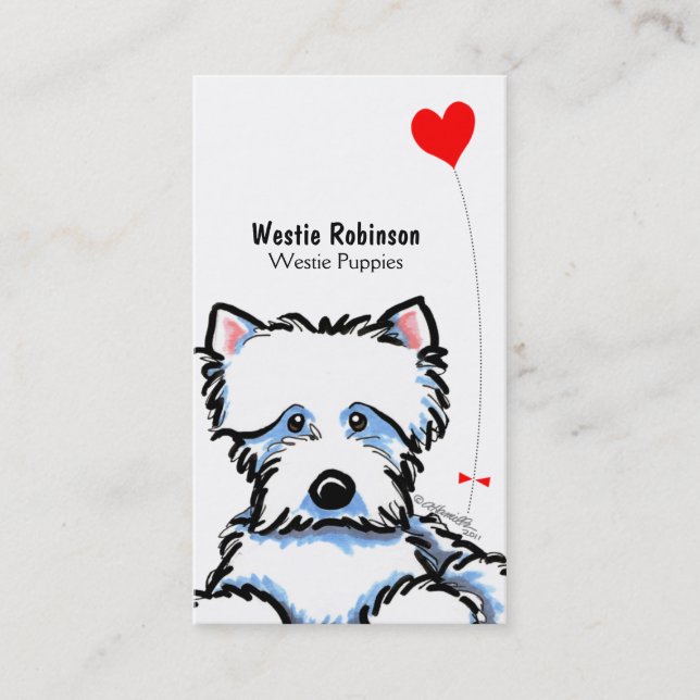 Westie Puppy Pet Business Cards (Front)