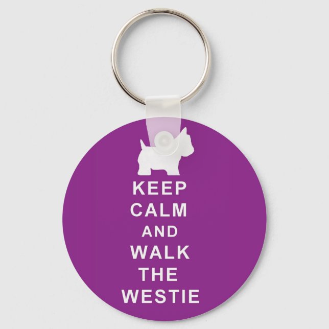 Westie purple keyring birthday christmas present (Front)