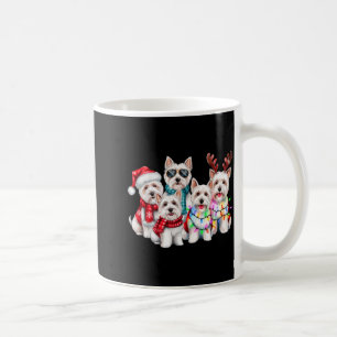 Westie Reindeer Christmas Lights Dog Lover Xmas Pa Coffee Mug