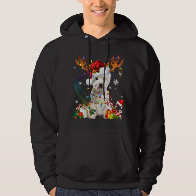 Westie Reindeer Family Matching Christmas Pyjamas  Hoodie (Front)