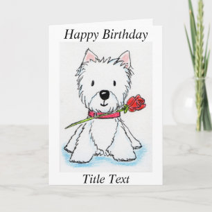 Westie rose birthday card friend mum etc