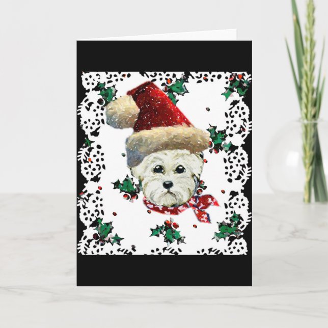 Westie Santa Holiday Card (Front)
