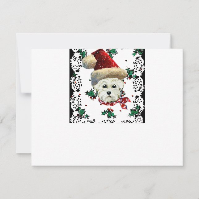 Westie Santa Holiday Card (Front)