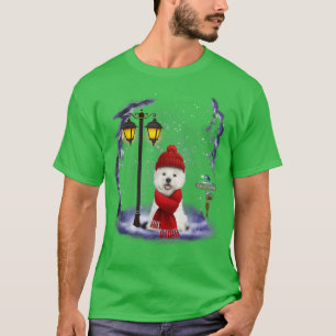 Westie Santa Snow Christmas Light Winter Pajama T-Shirt