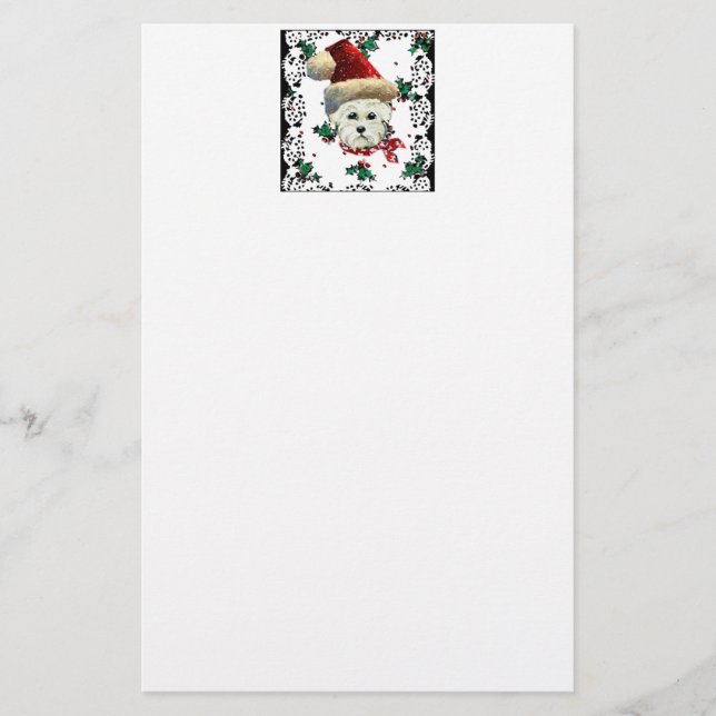 Westie Santa Stationery (Front)