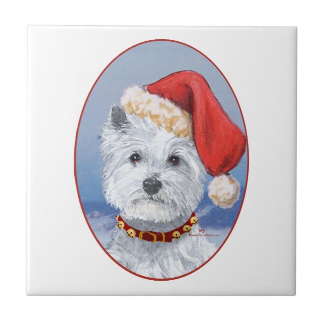 Westie Santas Helper Tile (Front)