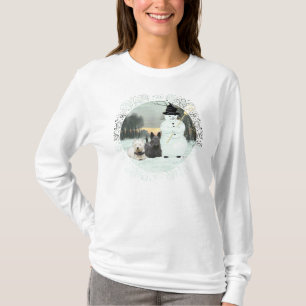 Westie & Scottie Build a Snowman T-Shirt