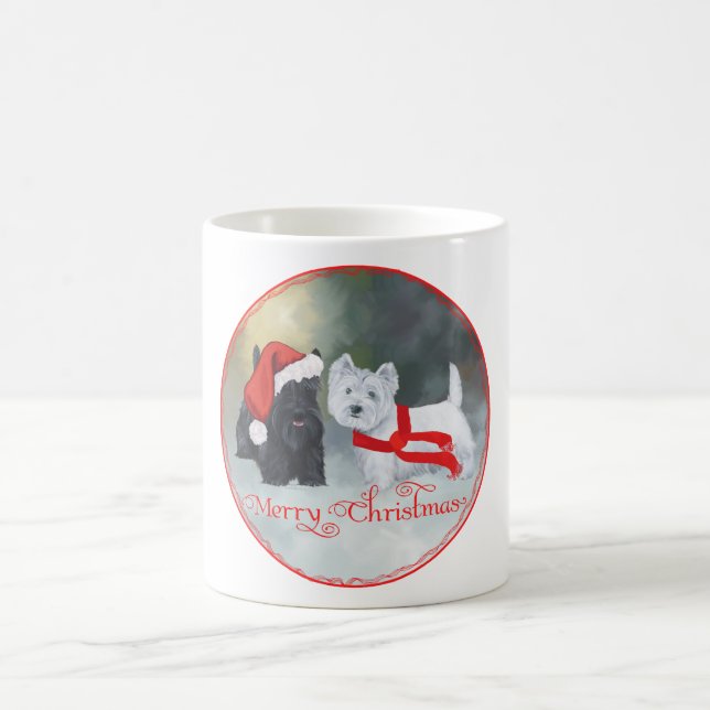 Westie Scottie Christmas Coffee Mug (Center)