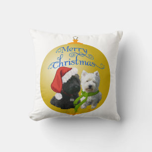 Westie Scottie Christmas Ornament Cushion