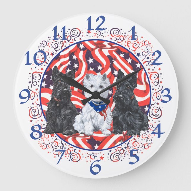 Westie & Scottie Terrier Clock (Front)