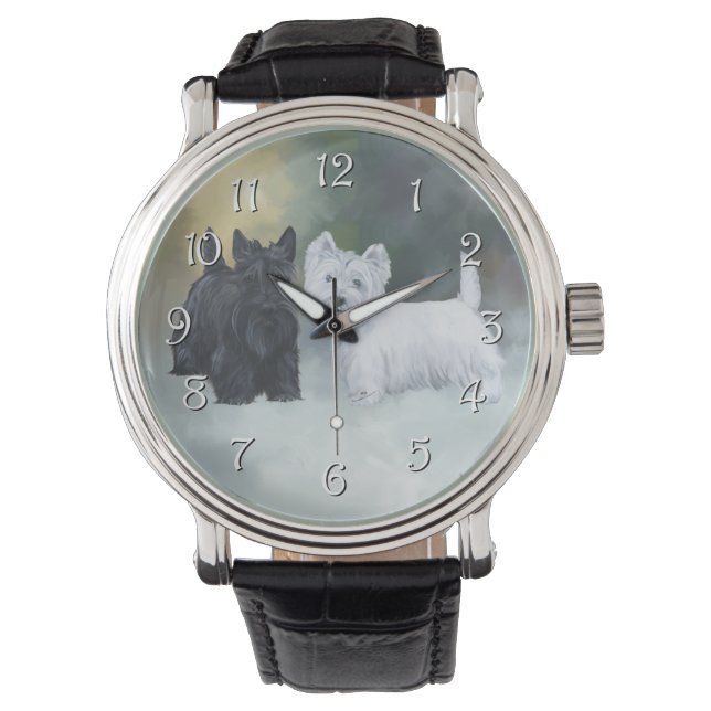 Westie Scottie Wintertime Watch (Front)