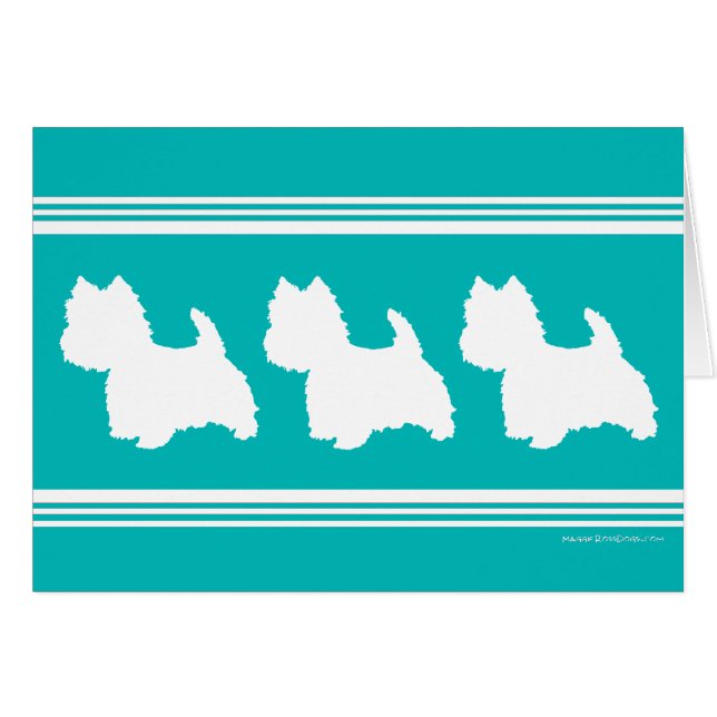 Westie Silhouette on Turquoise (Front Horizontal)