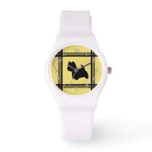 Westie Silhouette on Yellow Watch