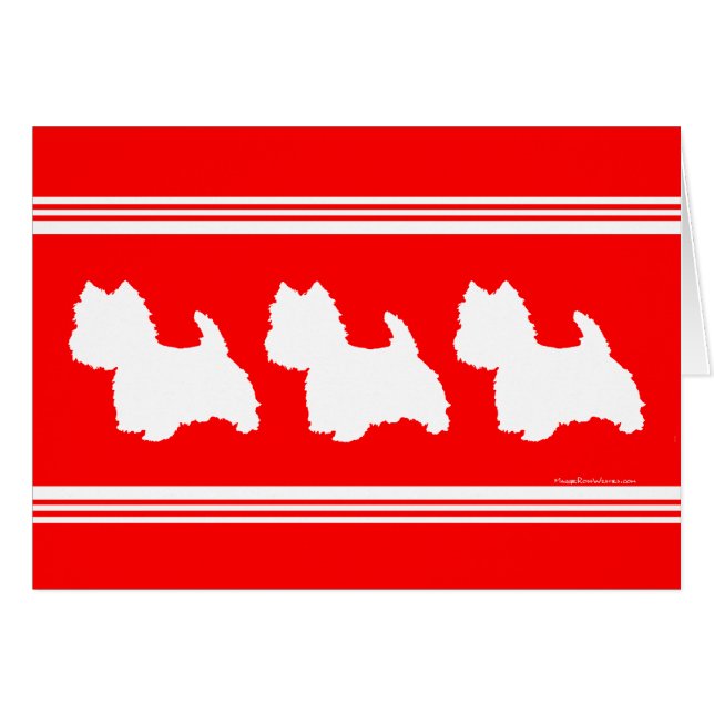 Westie Silhouette Red (Front Horizontal)