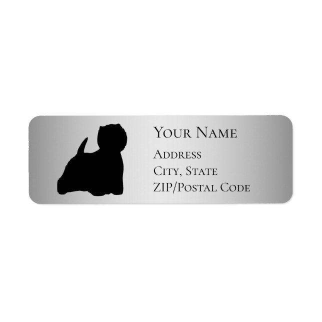 Westie Silhouette Return Address (Front)