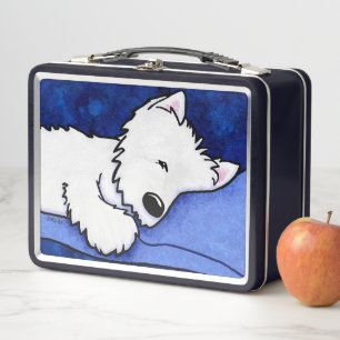 Westie Sleeper KiniArt Metal Lunch Box