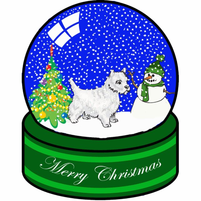 westie snow globe photo sculpture decoration (Front)