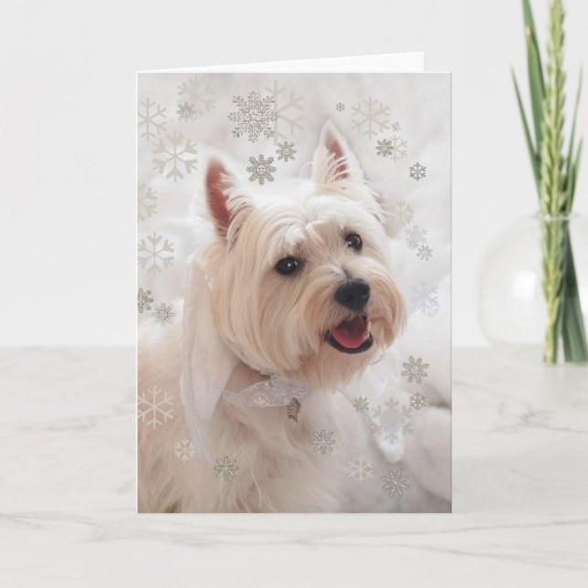Westie Snowflake Angel Card (Front)